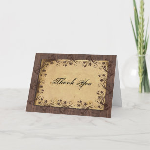 Rustic Country Barn Wood Beauty Thank You card