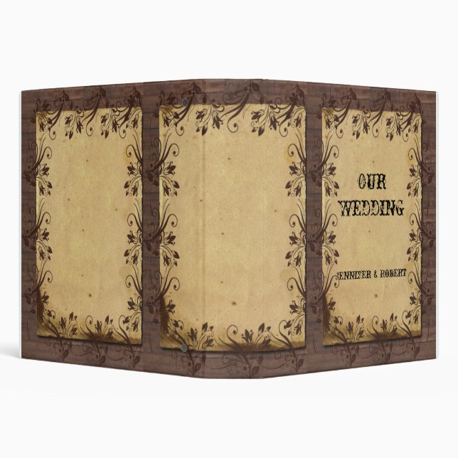 Rustic Country Barn Wood Beauty Wedding Album Binder (Background)