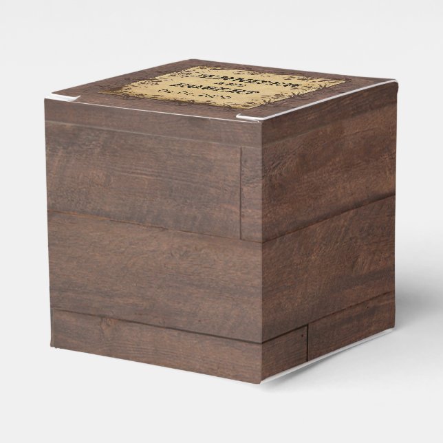 Rustic Country Barn Wood Beauty Wedding Favor Box (Front Side)