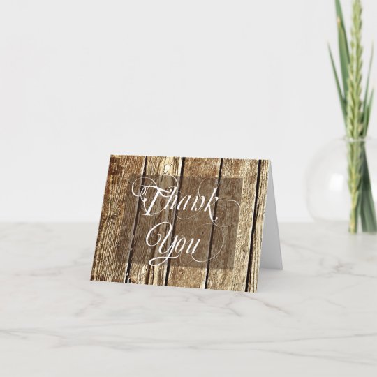 Rustic Country Barn Wood Blank Thank You Cards 