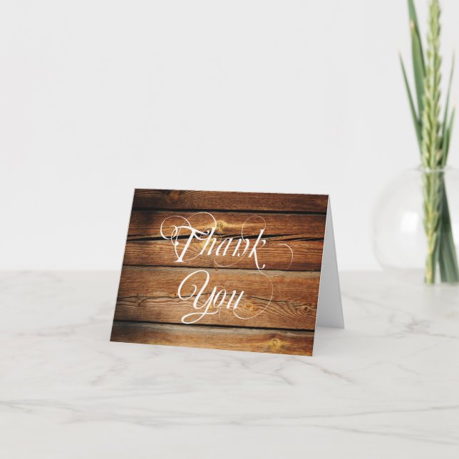 Rustic Country Barn Wood Blank Thank You Cards (Front)