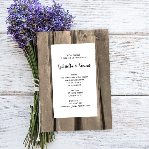 Country Barn Wood Engagement Party Invitation