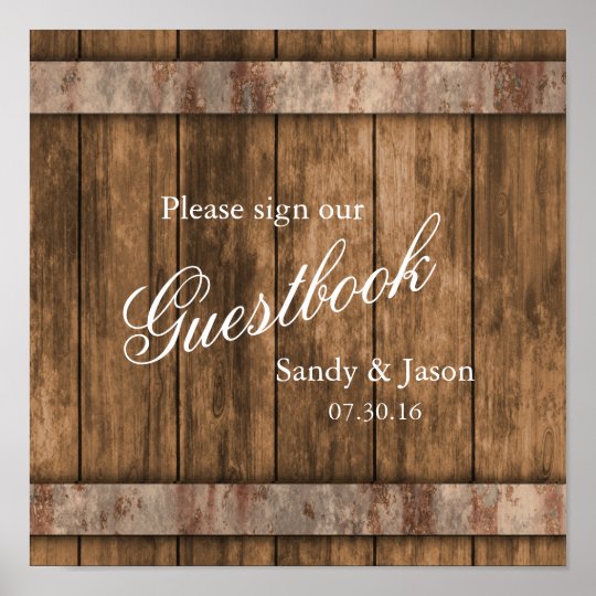 Rustic Country Barn Wood Guestbook | Zazzle.com