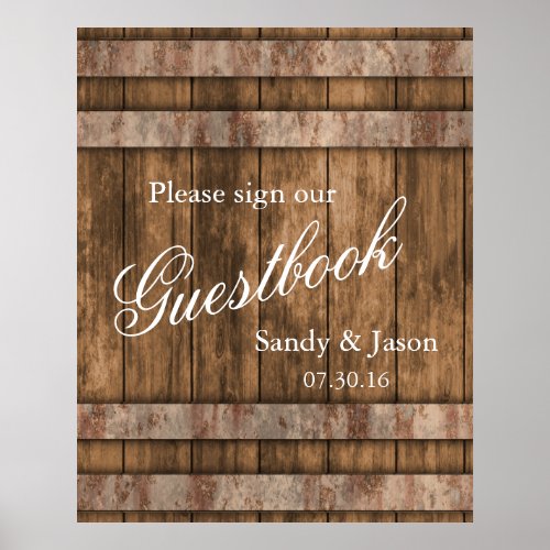 Rustic Country Barn Wood Guestbook