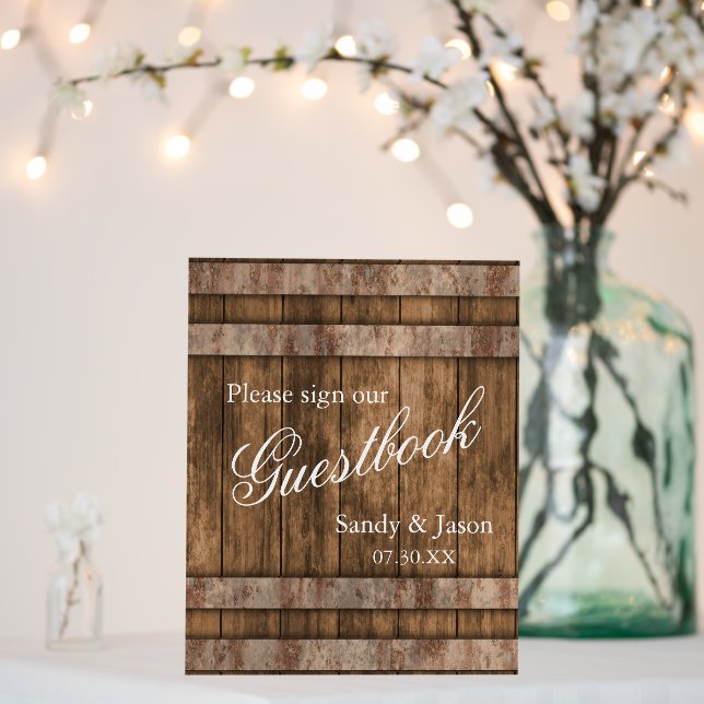 Rustic Country Barn Wood Guestbook  Foam Board (In Situ (Wedding))