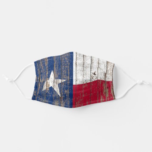 rustic Country Barn Wood Lone Star Texas Flag Adult Cloth Face Mask