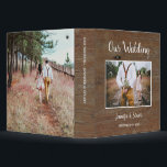 Rustic country barn wood photo collage wedding 3 ring binder<br><div class="desc">Rustic country barn wood photo wedding album
Add your own photos and text and create a very personal and unique wedding album.</div>