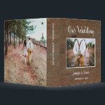 Rustic country barn wood photo collage wedding 3 ring binder<br><div class="desc">Rustic country barn wood photo wedding album
Add your own photos and text and create a very personal and unique wedding album.</div>
