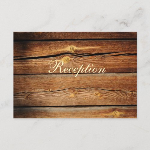 Rustic Country Barn Wood Reception Card