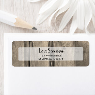 Rustic Country Barn Wood Return Address Label