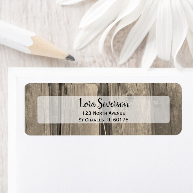 Rustic Country Barn Wood Return Address Label (Insitu)