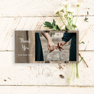 Rustic Country Barn Wood Thank You Card