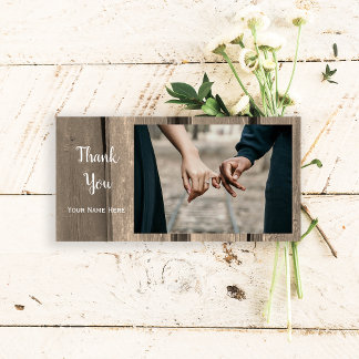 Rustic Country Barn Wood Thank You Card