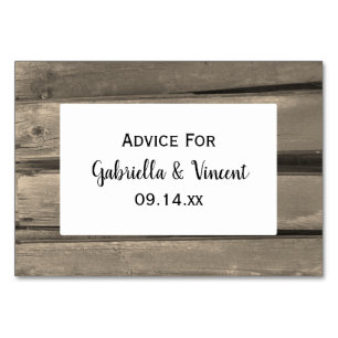 Rustic Country Barn Wood Wedding Advice Cards