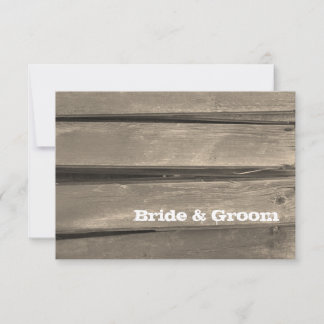 Rustic Country Barn Wood Wedding Flat Note Card
