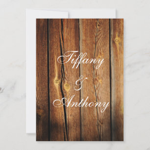 Rustic Country Barn Wood Wedding Invitations