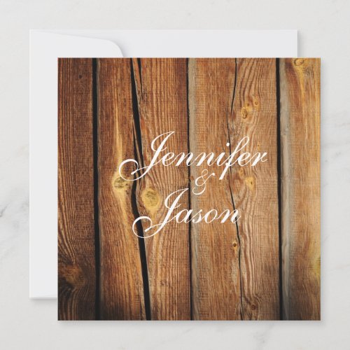 Rustic Country Barn Wood Wedding Invitations