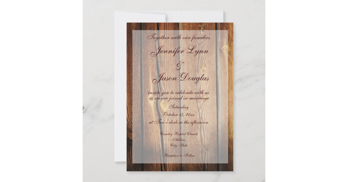 Rustic Country Barn Wood Wedding Invitations Zazzle