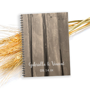 Rustic Country Barn Wood Wedding Notebook