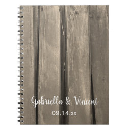 Rustic Country Barn Wood Wedding Notebook | Zazzle