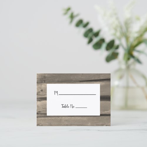 Rustic Country Barn Wood Wedding Place Card