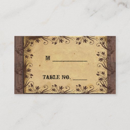 Customizable Rustic Country Barn Wood Wedding Place Cards Business Card Template