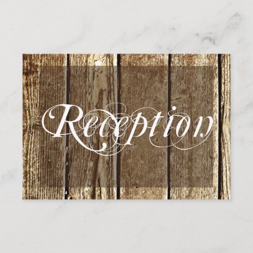 Rustic Country Barn Wood Wedding Reception Cards