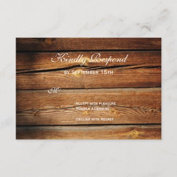Rustic Country Barn Wood Wedding Rsvp Cards by RusticCountryWedding at Zazzle