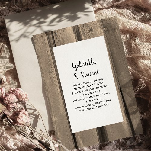 Rustic Country Barn Wood Wedding Save the Date