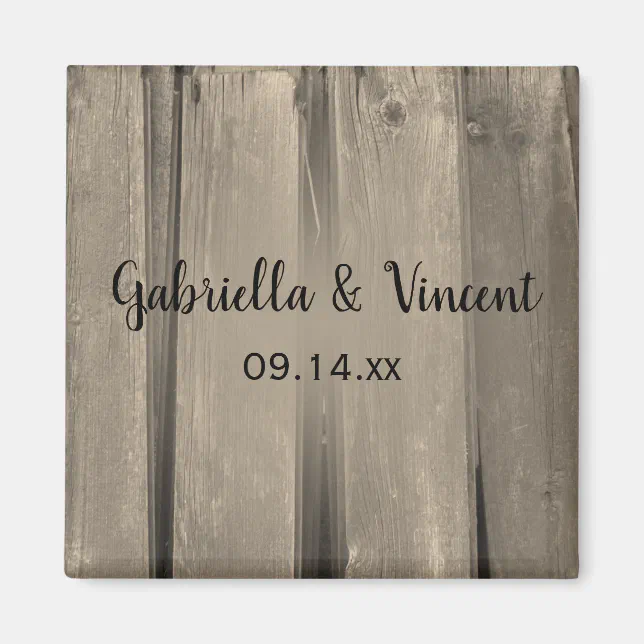 Rustic Country Barn Wood Wedding Save the Date Magnet | Zazzle