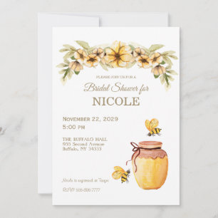 Rustic Country Bee Honey Bridal Shower Invitation