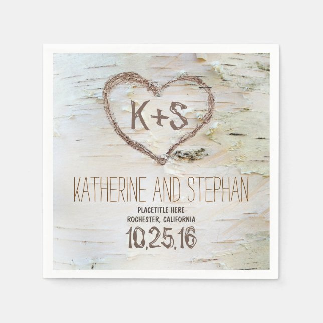 rustic country birch bark paper napkins (Front)