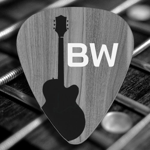 Rustic Country Black Wood Guitar Pick
