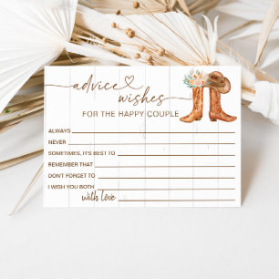 Rustic Country Boots and Hat Advice & Wishes Enclosure Card
