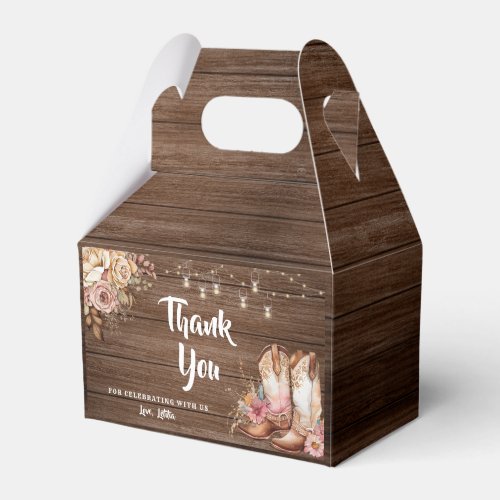 Rustic Country Boots Cowgirl Birthday Favor Boxes