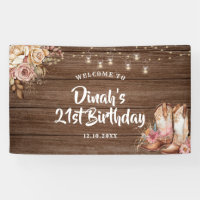 Rustic Country Boots Cowgirl Birthday Large