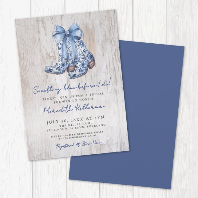 Rustic Country Bow Cowboy Bridal Shower Invitation (Rustic Country Bow Cowboy Bridal Shower Invitation)