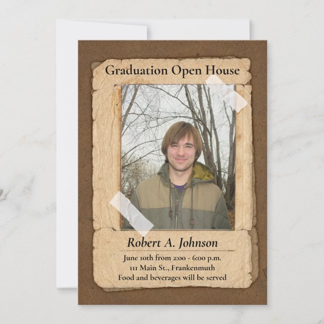 Rustic Country Boy's Graduation Open House I Invitation (Front)