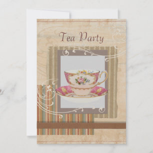 rustic Country Bridal Shower Tea Party Invitation