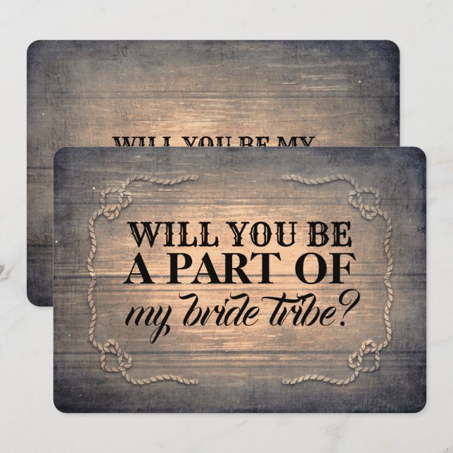 Rustic Country Bridesmaid / Maid of Honor Proposal Invitation (Front/Back)