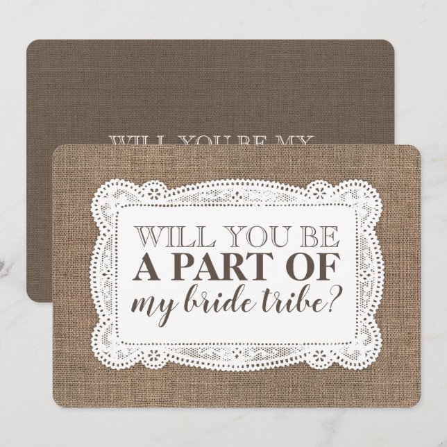 Rustic Country Bridesmaid / Maid of Honor Proposal Invitation (Front/Back)