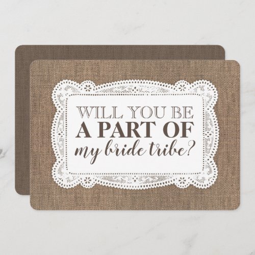 Rustic Country Bridesmaid  Maid of Honor Proposal Invitation