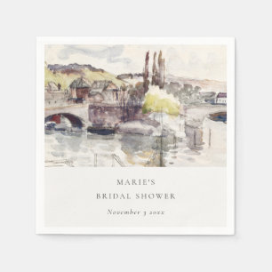 Rustic Country Bridge Riverside Bridal Shower Napkins