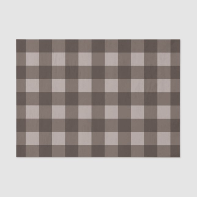Rustic Country Brown Tartan Plaid Pattern Print Tissue Paper (Front)