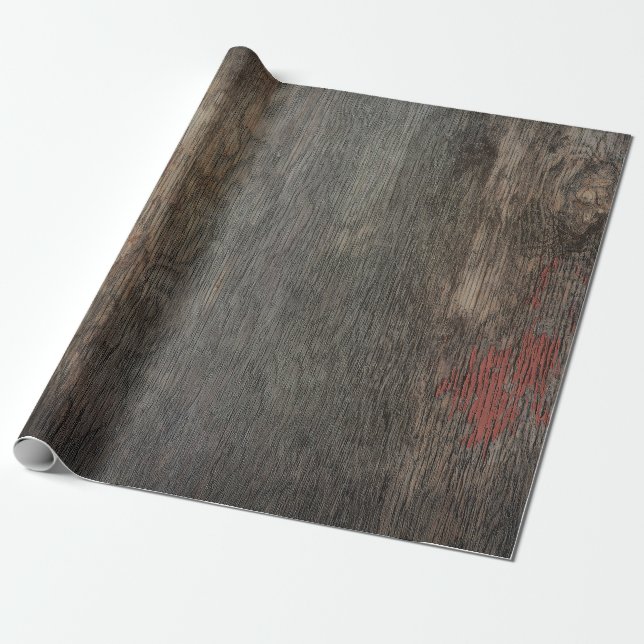 Rustic Country Brown Wood Grain Wrapping Paper (Unrolled)