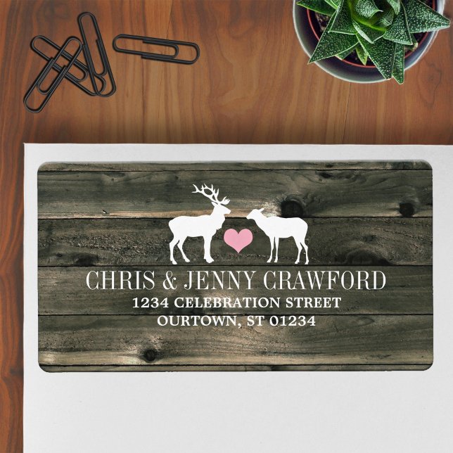 Rustic Country Buck and Doe Address Label