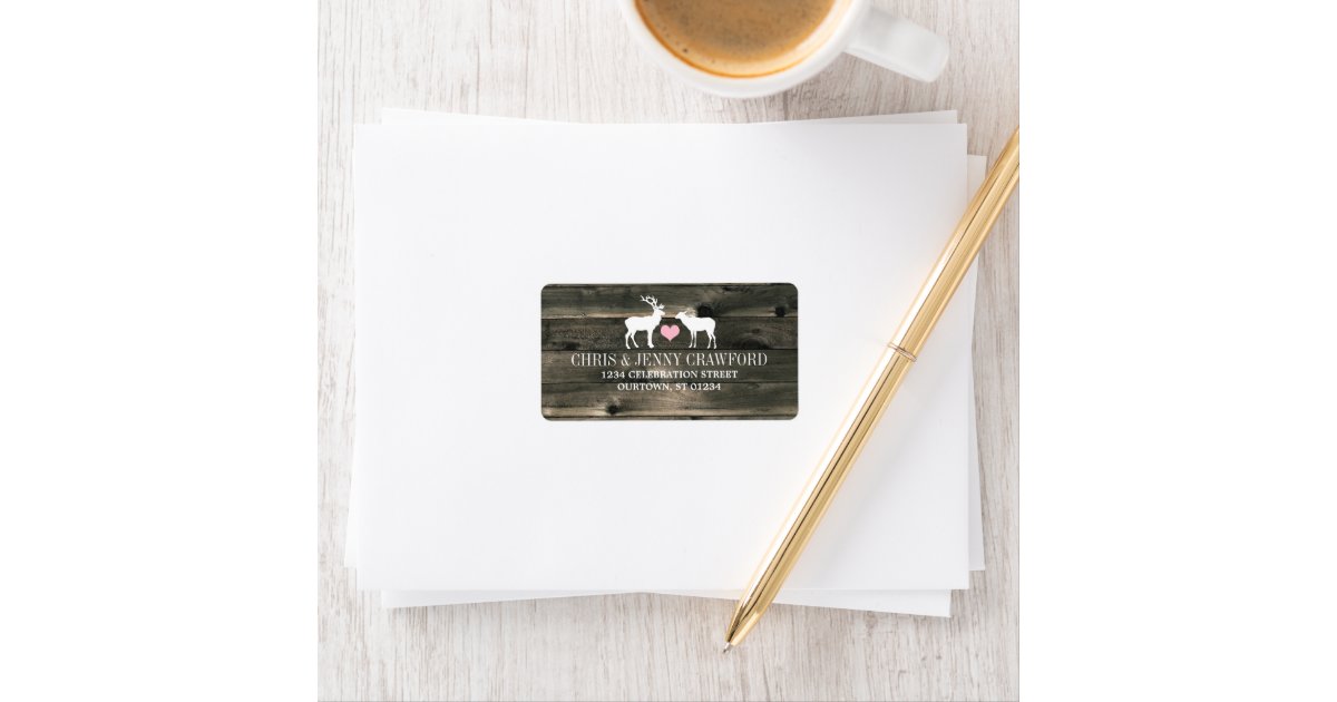 Rustic Country Buck and Doe Address Label Zazzle