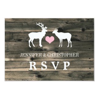 Rustic Country Buck and Doe RSVP Announcement
