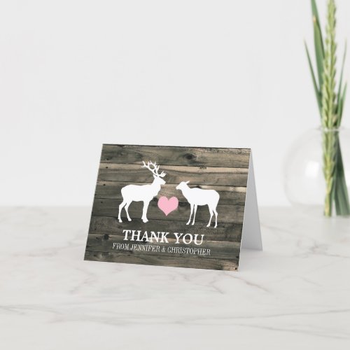 Rustic Country Buck and Doe Thank You Card