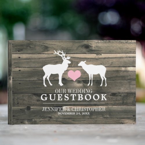 Rustic Country Buck and Doe Wedding Guest Book